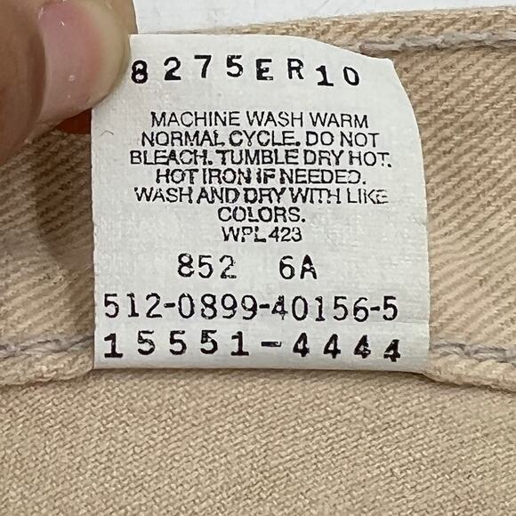 Vintage 90s Levi’s 550 Relaxed Fit Tapered Leg Ecru Denim High Rise Irregular - Picture 4 of 10